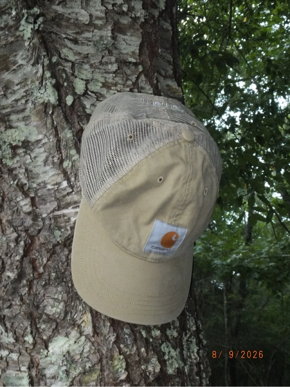 Carhartt Tan Mesh-Back Cap with Logo Patch